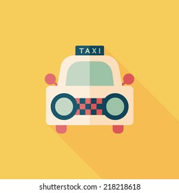 taxi flat icon with long shadow