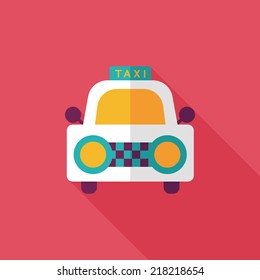 taxi flat icon with long shadow