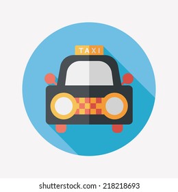 taxi flat icon with long shadow