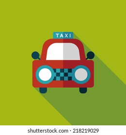 taxi flat icon with long shadow