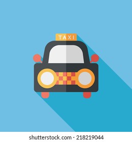 taxi flat icon with long shadow