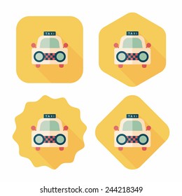taxi flat icon with long shadow