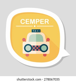 taxi flat icon with long shadow