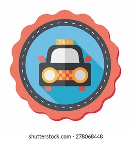 taxi flat icon with long shadow