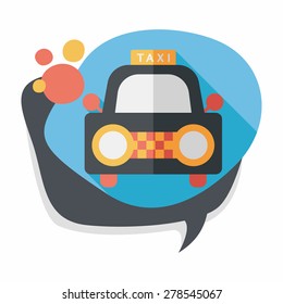 taxi flat icon with long shadow