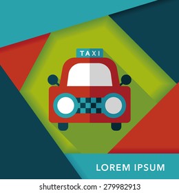 taxi flat icon with long shadow
