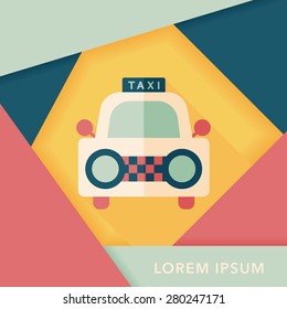 taxi flat icon with long shadow