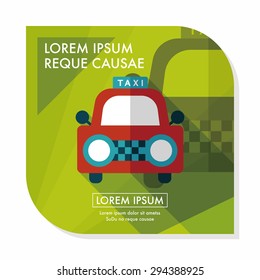 taxi flat icon with long shadow