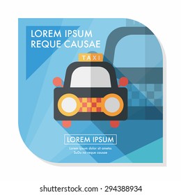 taxi flat icon with long shadow