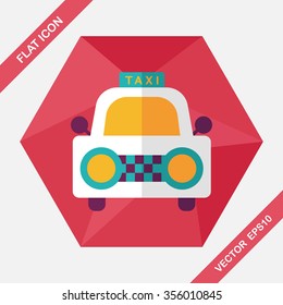 taxi flat icon with long shadow