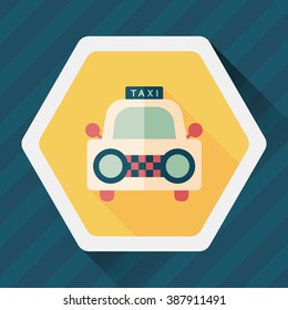 taxi flat icon with long shadow