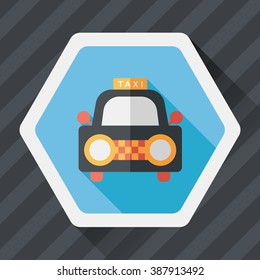 taxi flat icon with long shadow