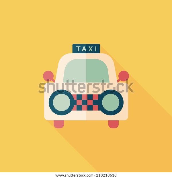 taxi flat icon with long\
shadow
