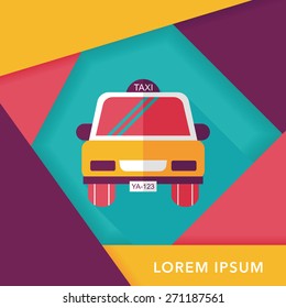 taxi flat icon with long shadow,eps10