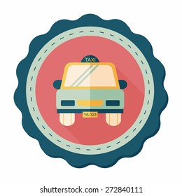 taxi flat icon with long shadow,eps10