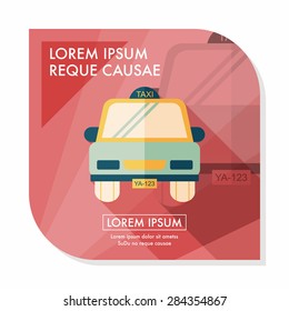 taxi flat icon with long shadow,eps10