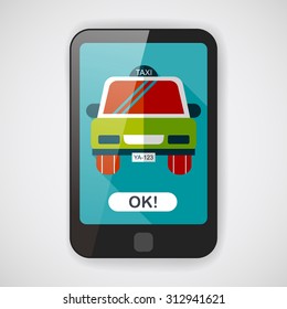 taxi flat icon with long shadow,eps10