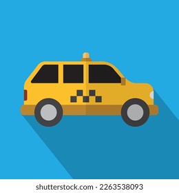 Taxi Flat Icon Vector isolated on cyan background 