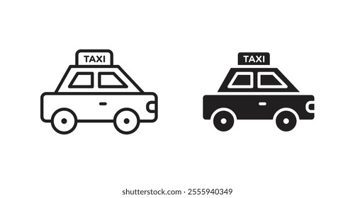 Taxi flat simple vector symbols illustration.