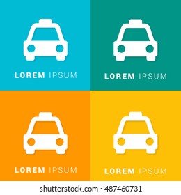 Taxi Four Color Material Designed Icon / Logo