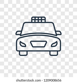 Taxi Fron View concept vector linear icon isolated on transparent background, Taxi Fron View concept transparency concept in outline style