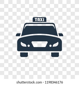 Taxi Fron View vector icon isolated on transparent background, Taxi Fron View transparency logo concept