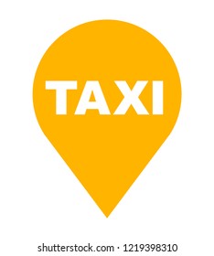 Taxi geolocation mark vector flat icon isolated on white