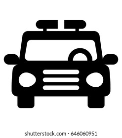 Taxi Glyph Vector Icon