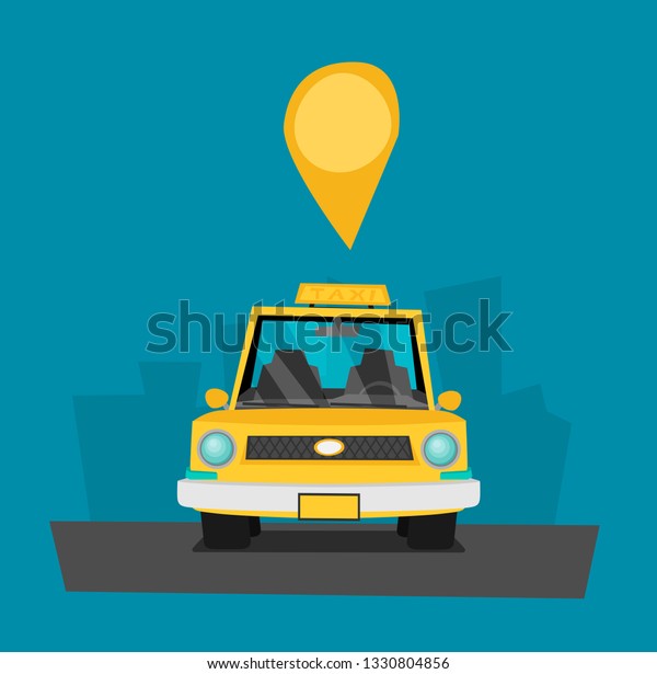 Taxi graphic design in flat
style