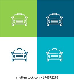 Taxi green and blue material color minimal icon or logo design