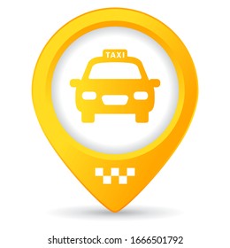 Taxi hailing service vector icon on white background