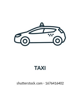 Taxi icon from airport collection. Simple line Taxi icon for templates, web design and infographics