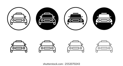 Taxi icon Black and white outline vector