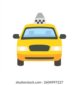 Taxi icon. Cab symbol. Yellow car vector illustration. Taxi driver service sign. Public transport automobile pictogram isolated. Vector 10 eps.