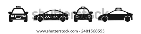 Taxi icon. Taxi car service. Taxi service icons. Taxi service vector signs. 