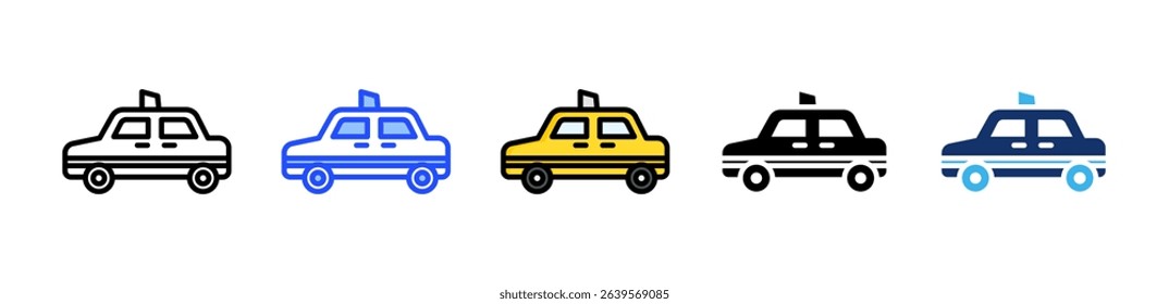 Taxi Icon Collection With Multiple Styles