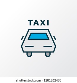Taxi icon colored line symbol. Premium quality isolated cab element in trendy style.