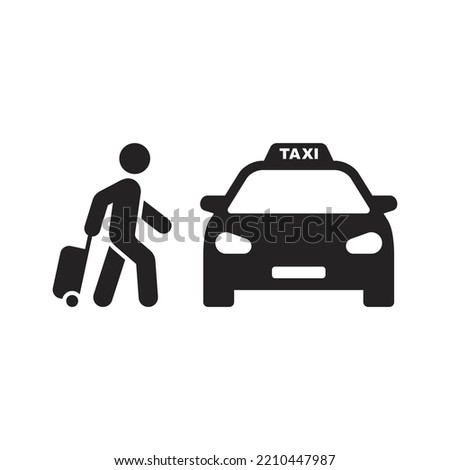 Taxi icon. Customer pick up. Travelling by car. Road trip. Vector icon isolated on white background.