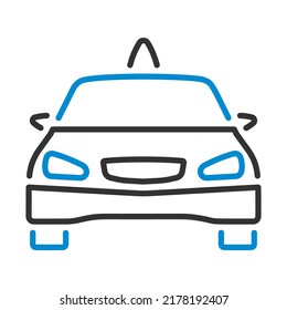 Taxi Icon. Editable Bold Outline With Color Fill Design. Vector Illustration.