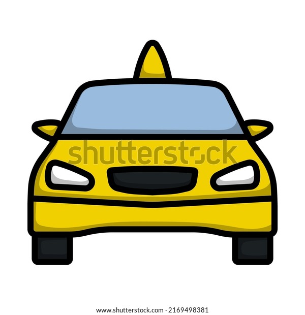 Taxi Icon. Editable Bold Outline With Color
Fill Design. Vector
Illustration.