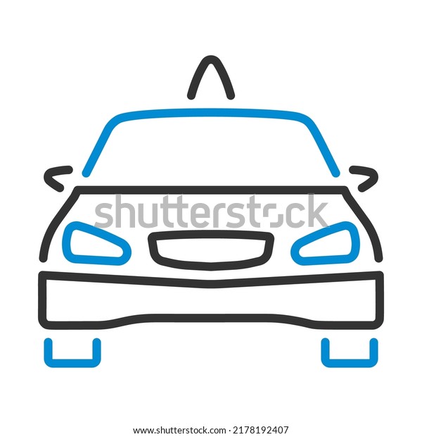 Taxi Icon. Editable Bold Outline With Color\
Fill Design. Vector\
Illustration.