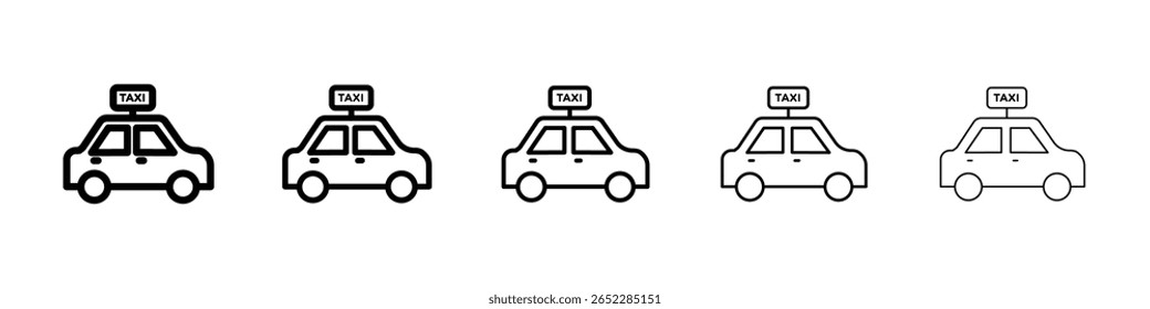 Taxi icon filled flat sign concept for web design.
