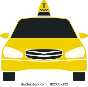 Taxi Icon. Flat Color Design. Vector Illustration.