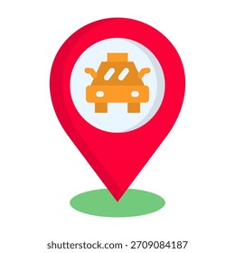 Ilustración vectorial de diseño plano de icono de taxi
