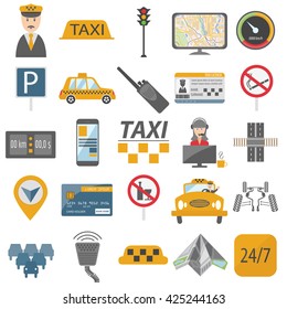 Taxi icon. Flat design. Vector illustration