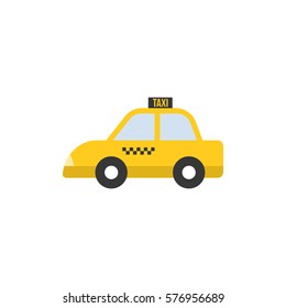 Taxi icon, flat design vector