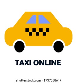 taxi icon. flat illustration of taxi. vector icon