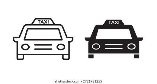 Icono de taxi icono plano simple. Versión Liner - Vector de stock.