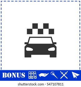 Taxi icon flat. Simple vector symbol and bonus icon