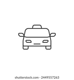 Taxi icon in flat style. Taxicab vector illustration on isolated background. Transport sign business concept.